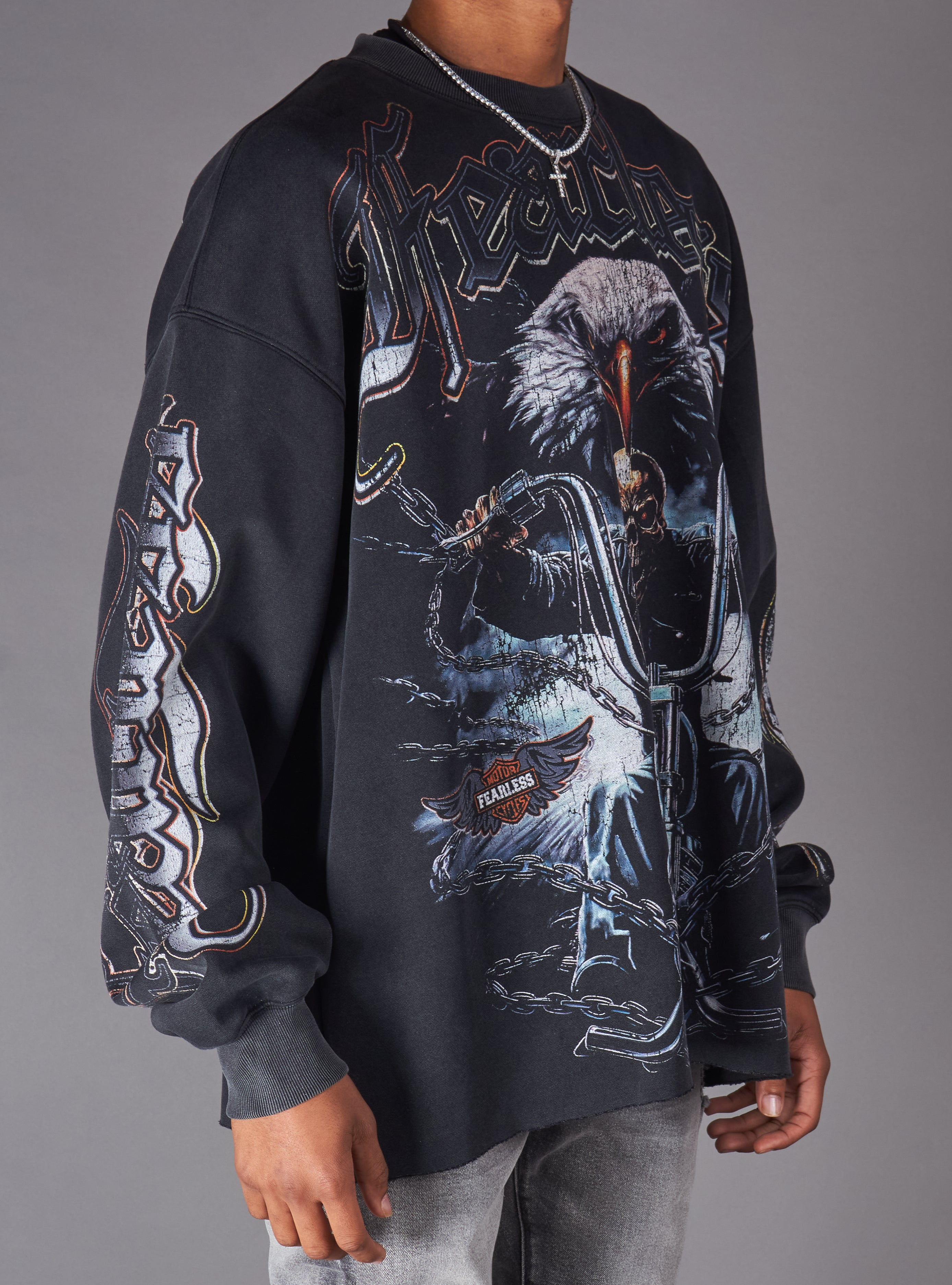 Young Saint Sweatshirt - Aero - Washed Black - 101