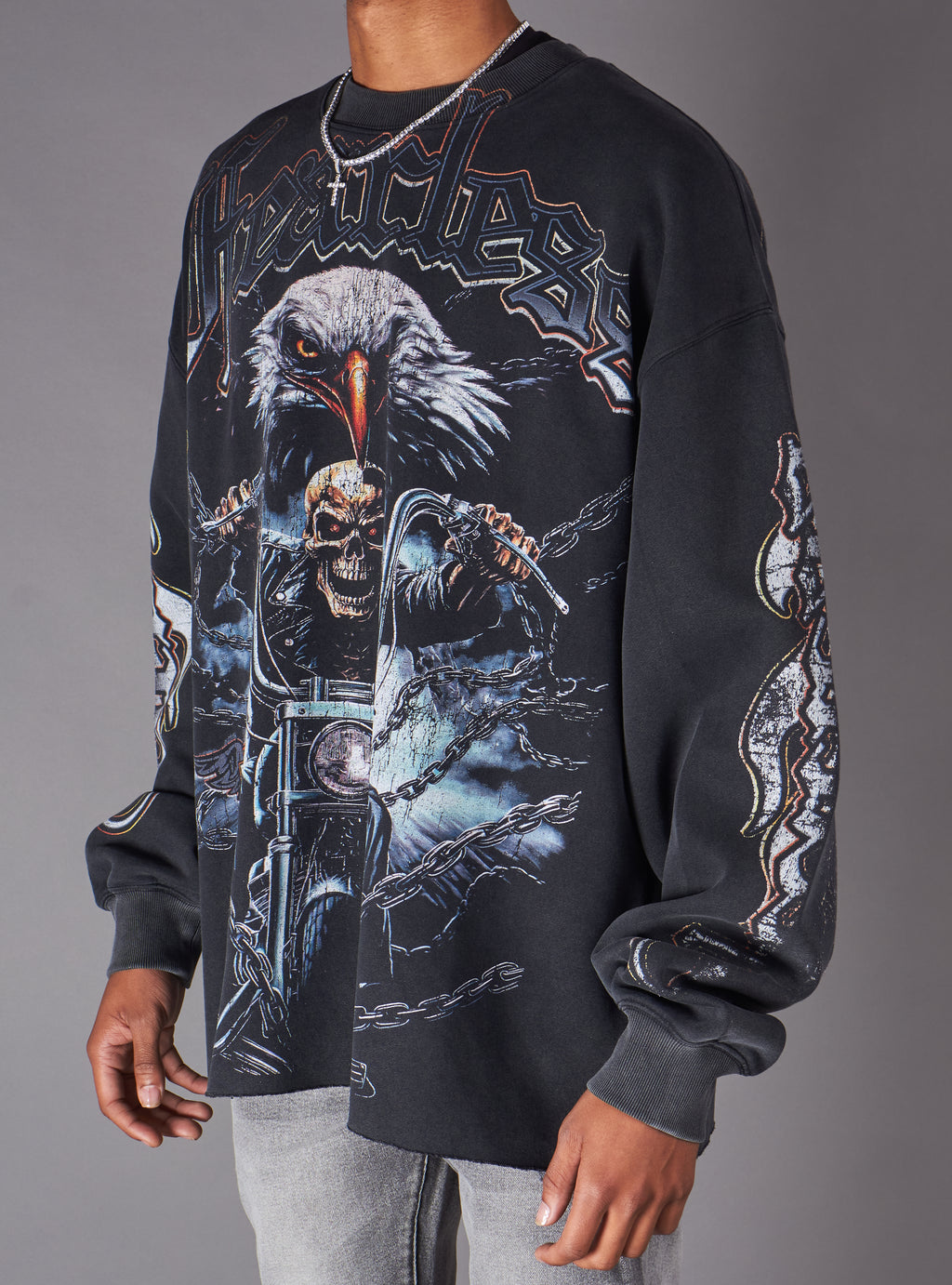 Young Saint Sweatshirt - Aero - Washed Black - 101