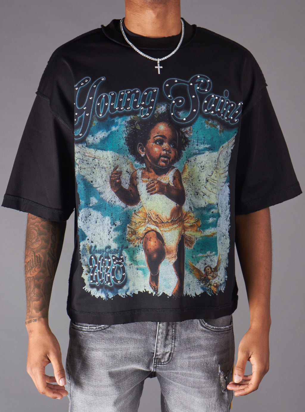 Young Saint T-Shirt - Spire - Black - 112