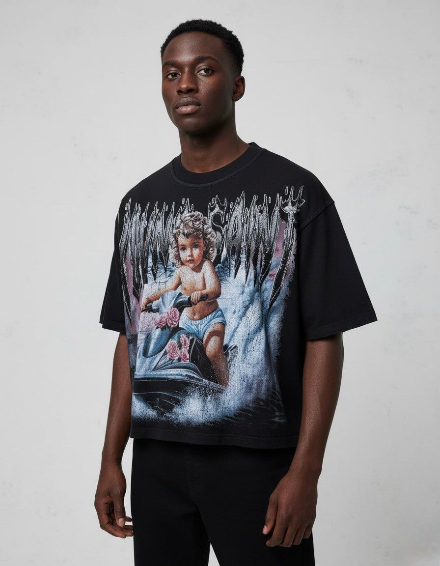 Young Saint T-Shirt - Halo - Black - 204