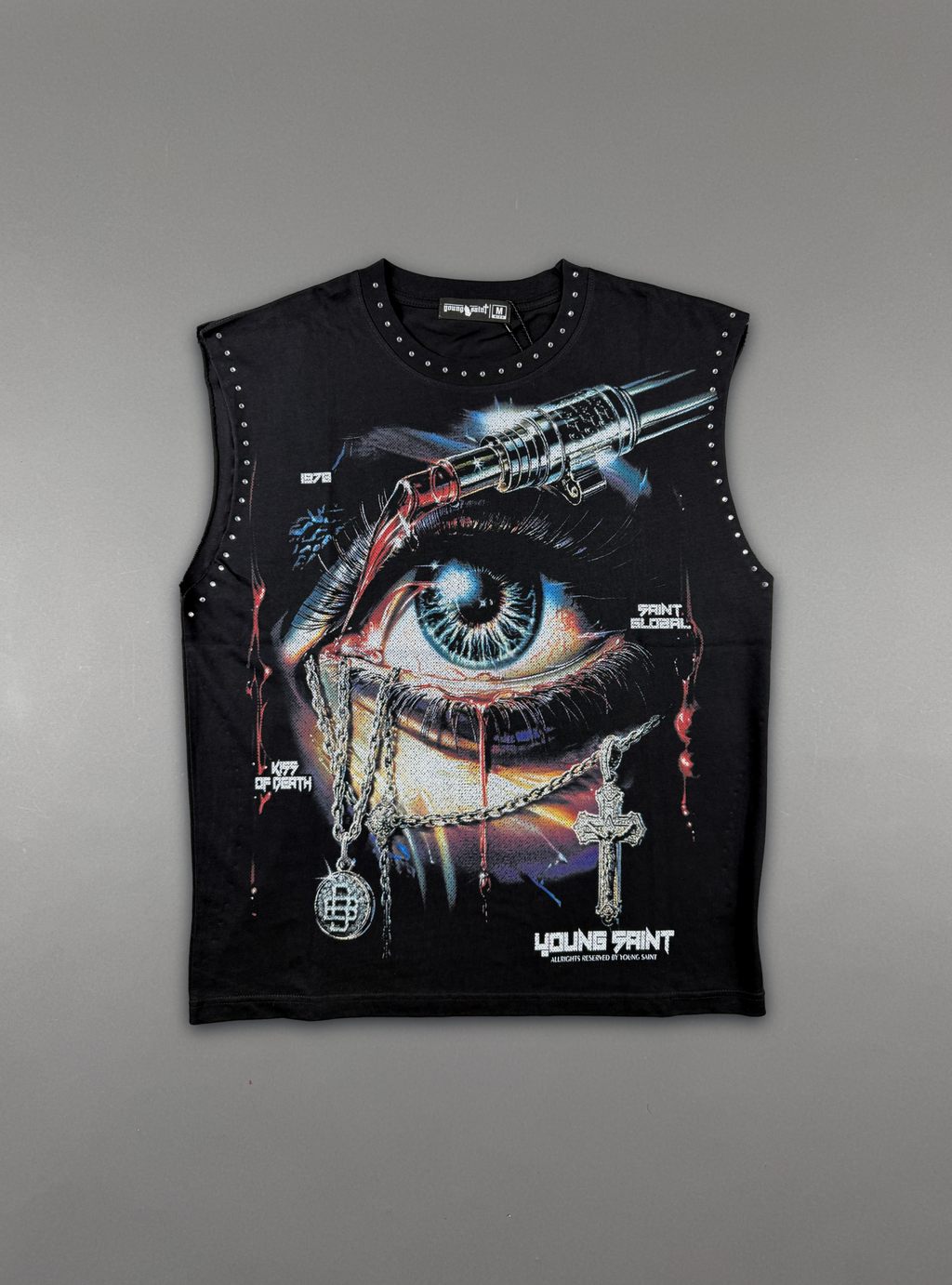 Young Saint Kiss of Death Tank Top - Black - SUM26-04