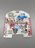 Young Saint West Saint Graffiti Shirt - White - SUM26-03