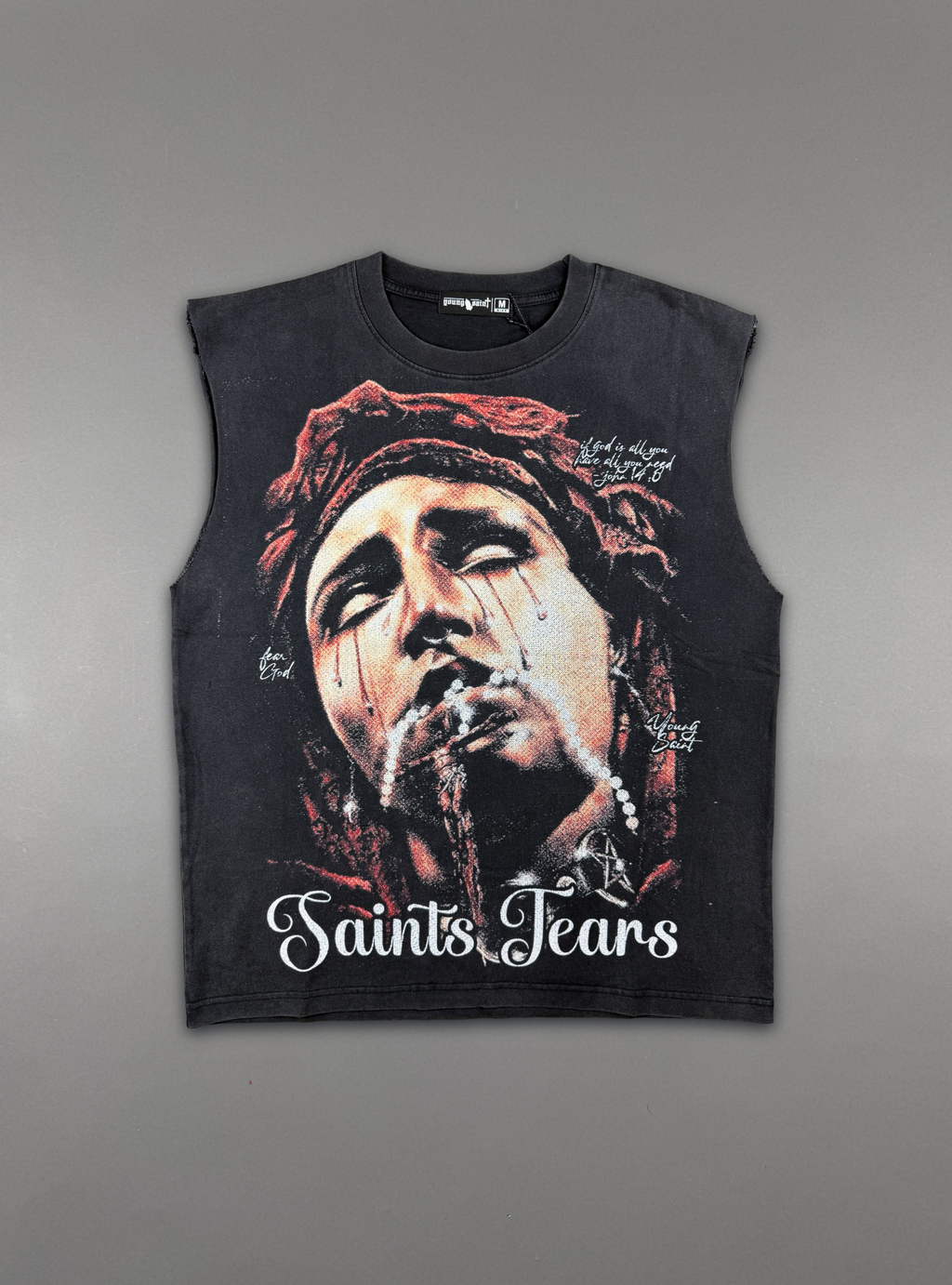 Young Saint Saint Tears Tank Top - Black - SUM26-12