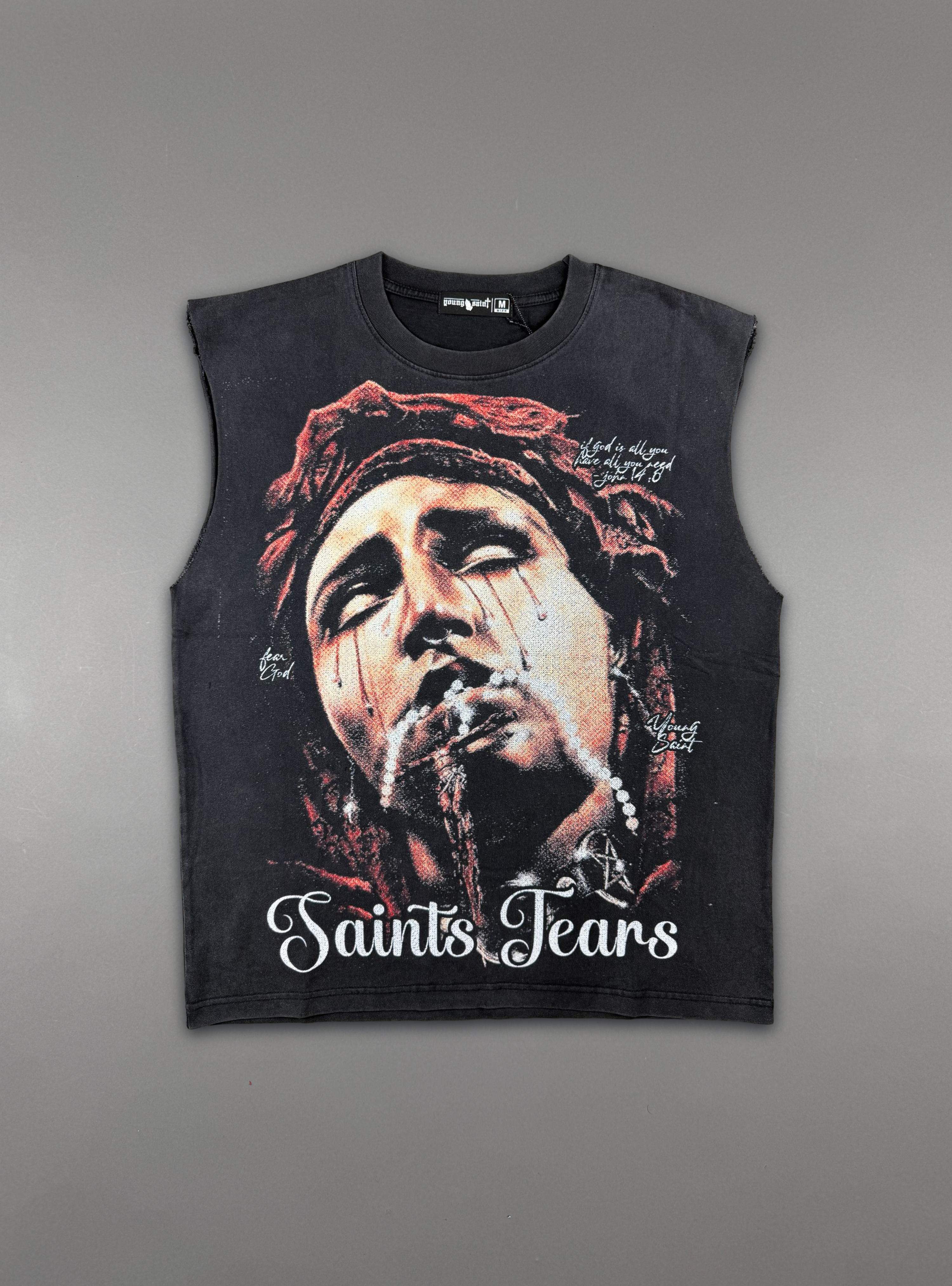 Young Saint Saint Tears Tank Top - Black - SUM26-12