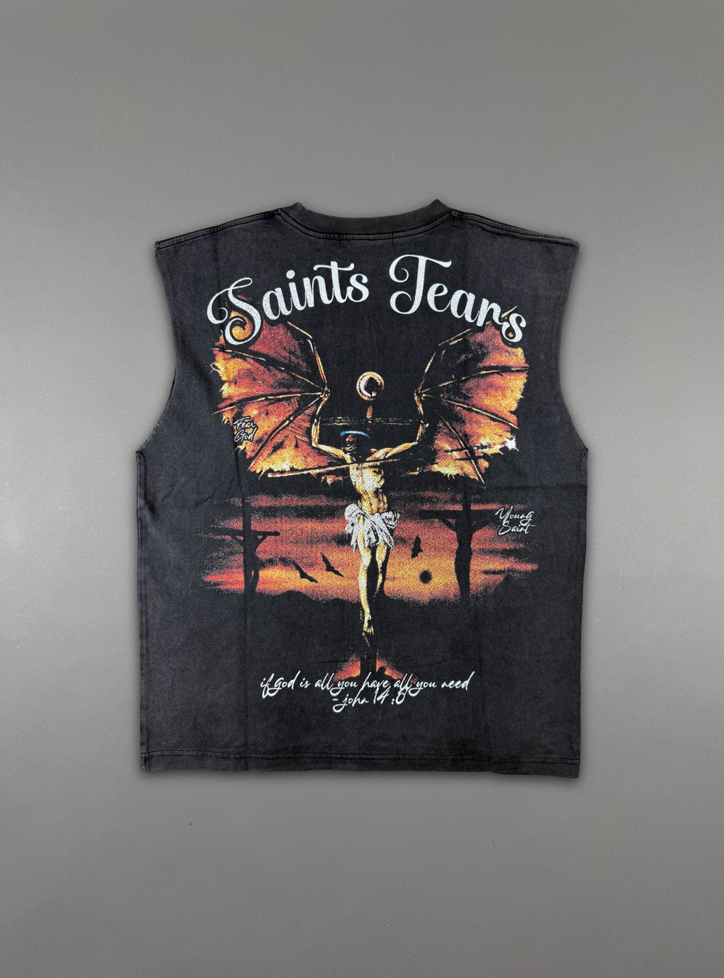 Young Saint Saint Tears Tank Top - Black - SUM26-12
